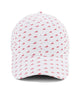 White Cap with Red Lobster Pattern