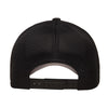 Flexfit 110M trucker hat rear view of black mesh and snapback feature.