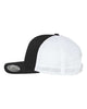 Flexfit 100M Black and White Mesh Trucker Hat Side View