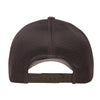 Flexfit 110M charcoal mesh and snapback back view of trucker hat.