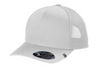 TravisMathew Cruz Trucker Cap in white, perfect for leather patch customization.